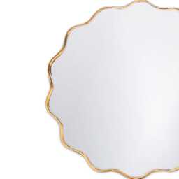 Handmade Wavy Circle Mirror Solid Brass Frame, Modern Wall Decor - thumbnail 3