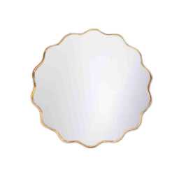 Handmade Wavy Circle Mirror Solid Brass Frame, Modern Wall Decor - thumbnail 2