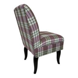 Bedroom Chair On Black Shaped Solid Wood Legs - Kintyre Heather Tartan Fabric - thumbnail 4