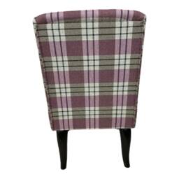 Bedroom Chair On Black Shaped Solid Wood Legs - Kintyre Heather Tartan Fabric - thumbnail 3
