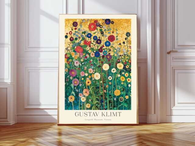 Gustav Klimt Print, Farm Garden Poster, Flowers, Floral Wall Decor, Gift Idea, Art Decor - image 1