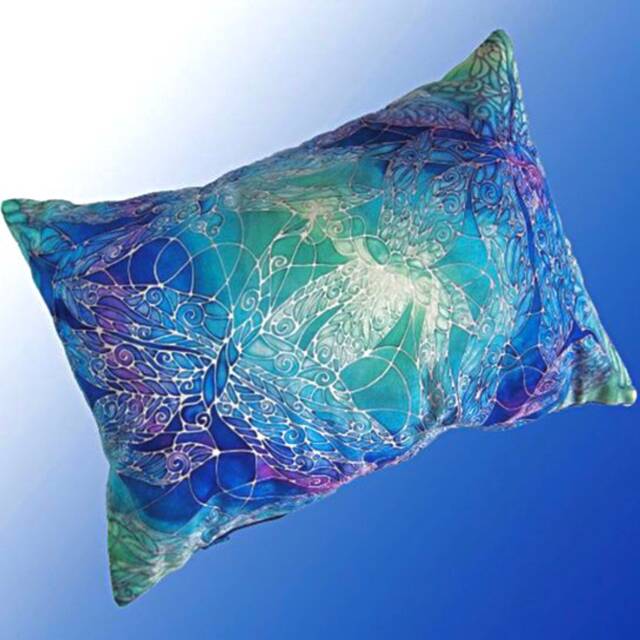 Dragonfly Accent Pillow - Dragonflies Throw Pretty Damselfly Settee Cushion in Beautiful Blues Greens Turquoises Contemporary Art - image 1