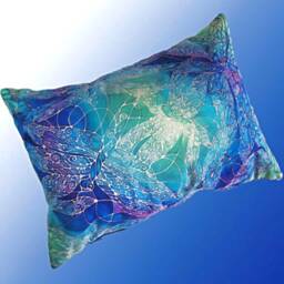 Dragonfly Accent Pillow - Dragonflies Throw Pretty Damselfly Settee Cushion in Beautiful Blues Greens Turquoises Contemporary Art - thumbnail 1