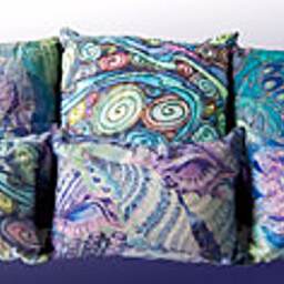 Dragonfly Accent Pillow - Dragonflies Throw Pretty Damselfly Settee Cushion in Beautiful Blues Greens Turquoises Contemporary Art - thumbnail 2