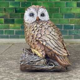 Garden Owl Sculpture Concrete Bird Statue Outdoor Figurine Cement Decoration Handmade Ornament Owl Lover Gift Front Door Decor - thumbnail 3
