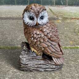 Garden Owl Sculpture Concrete Bird Statue Outdoor Figurine Cement Decoration Handmade Ornament Owl Lover Gift Front Door Decor - thumbnail 2