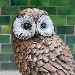 Garden Owl Sculpture Concrete Bird Statue Outdoor Figurine Cement Decoration Handmade Ornament Owl Lover Gift Front Door Decor - thumbnail 4