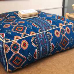 Moroccan Kilim Pouf Square Floor Cushion [Unstuffed] - thumbnail 4