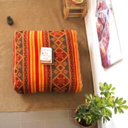 Moroccan Kilim Pouf Square Floor Cushion [Unstuffed] - thumbnail 3