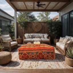 Moroccan Kilim Pouf Square Floor Cushion [Unstuffed] - thumbnail 1