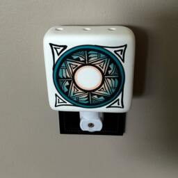 Native American Art Night Light, Southwestern Hand Painted Ceramic Light By Artist Frank Yazzie - thumbnail 2
