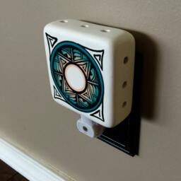 Native American Art Night Light, Southwestern Hand Painted Ceramic Light By Artist Frank Yazzie - thumbnail 3