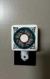 Native American Art Night Light, Southwestern Hand Painted Ceramic Light By Artist Frank Yazzie
