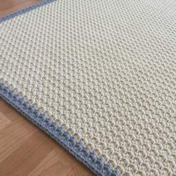 Handmade Cotton Rug, Chunky Knit Floor Decor - thumbnail 4