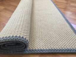 Handmade Cotton Rug, Chunky Knit Floor Decor - thumbnail 1