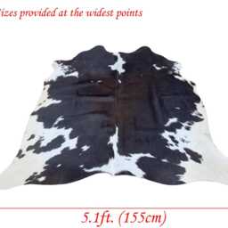 Medium Sized Dark Brown & White Genuine Cowhide Rug, Hair On Hide, Sold As Seen - thumbnail 3