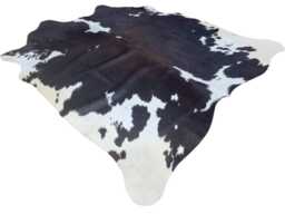 Medium Sized Dark Brown & White Genuine Cowhide Rug, Hair On Hide, Sold As Seen - thumbnail 1