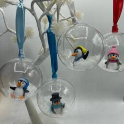 Personalised Penguin Christmas Bauble, Decoration, Baby First Ornament, Bauble Gift, Memorial - thumbnail 4