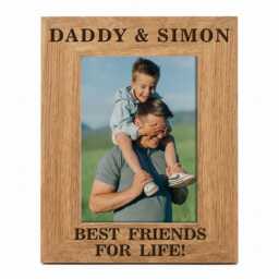 Personalised Wooden Photo Frame - Custom Engraved Daddy & Child Gift Best Friends For Life - thumbnail 3