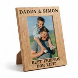 Personalised Wooden Photo Frame - Custom Engraved Daddy & Child Gift Best Friends For Life - thumbnail 2