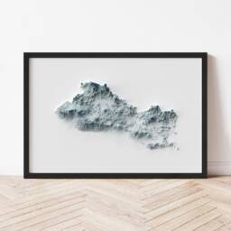 El Salvador Topographic Map Minimalist Style Gicl??e Print - thumbnail 1