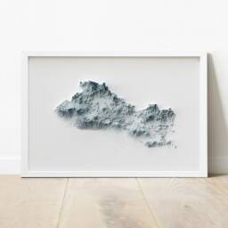 El Salvador Topographic Map Minimalist Style Gicl??e Print - thumbnail 2
