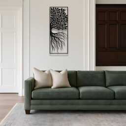 Metal Tree Wall Art - Vertical Decor For Living Room Large Art, Hanging Indoor & Outdoor - thumbnail 1