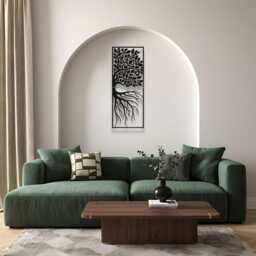 Metal Tree Wall Art - Vertical Decor For Living Room Large Art, Hanging Indoor & Outdoor - thumbnail 2