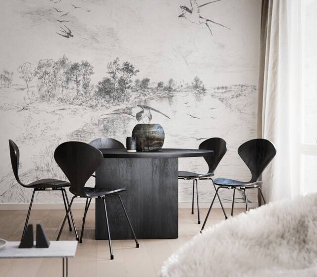Swallow Landscape Wall Mural, Decor, Removable Wallpaper, Peel & Stick, Repositionable, Self Adhesive, Mural #147 - image 1