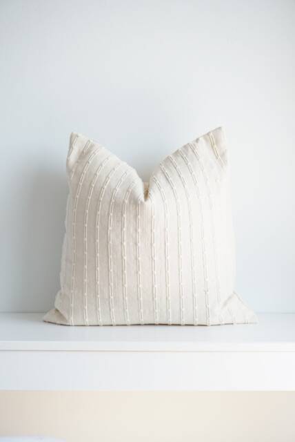 Handwoven Undyed Cotton Pillow Cover - Natural Organic Fabric Minimalist Neutral Lumbar Artisan Handmade Decor - image 1