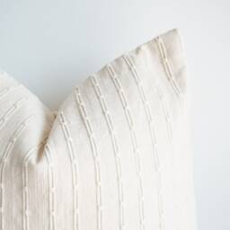 Handwoven Undyed Cotton Pillow Cover - Natural Organic Fabric Minimalist Neutral Lumbar Artisan Handmade Decor - thumbnail 2