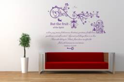 Galatians 5 V 22 Christian Bible Quote, Vinyl Wall Art Sticker Decal Mural, 120cm Wide X 93.7cm High. Home, Church, School Decor