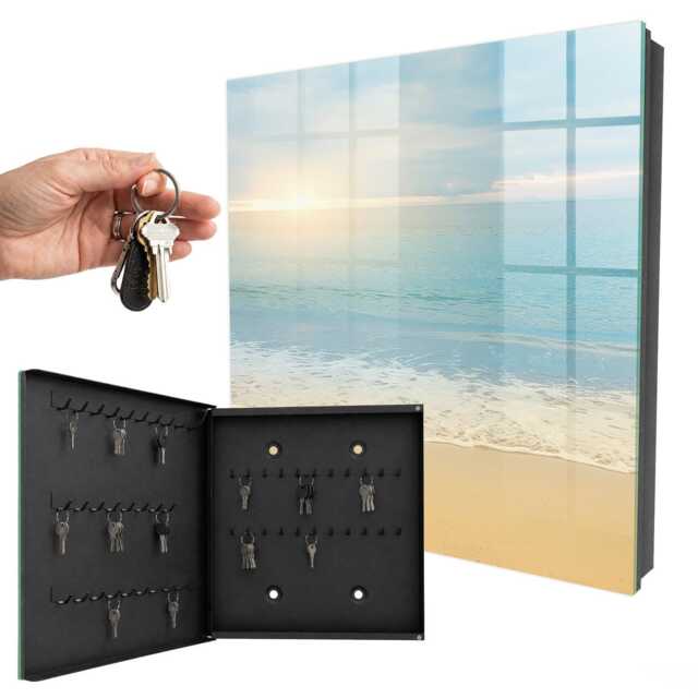Morning Landscape Key Cabinet For Home, Turquoise Box Photographic Landscapes, Lovers Of Nature & Peace - image 1