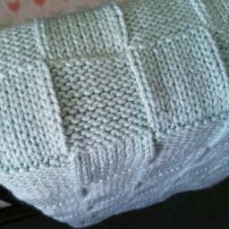 Hand Knitted Baby Blanket, in A Variety Of Colors. Knit, Crochet Cotton, Acrylic, Wool - thumbnail 2
