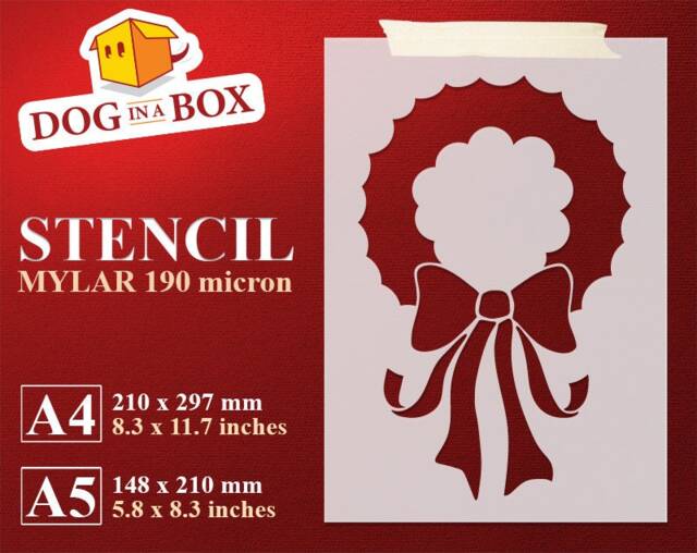 Christmas Garland Stencil Mylar Wreath Stencil For Painting On Wall, Wood Signs, Home & Furniture Decor - image 1