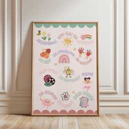 Girls Room Positive Print, You Can Be Anything Nursery Decor, Cute Quote Print Gender Neutral Kids Decor - thumbnail 1