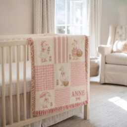 Personalized Goose Woven Blanket, Custom Name Baby Nursery Decor, Blanket - thumbnail 3