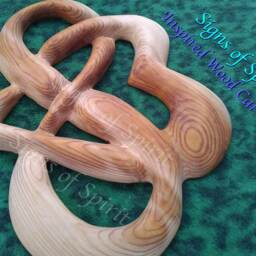 Heart Of Infinite Love Wood Carved & Infinity Ribbon Intertwined Engagement Wedding Anniversary Offering Symbol Wall Art - thumbnail 2