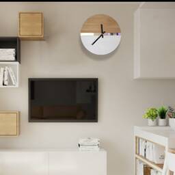 Wall Clock Wooden Gold Mirror New 33, 5cm/13, 19 - thumbnail 3