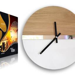 Wall Clock Wooden Gold Mirror New 33, 5cm/13, 19 - thumbnail 4