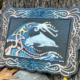 Dream Of The Dolphin - Cast Paper Water Porpoise Wall Art Marine Life - thumbnail 2