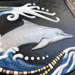 Dream Of The Dolphin - Cast Paper Water Porpoise Wall Art Marine Life - thumbnail 3