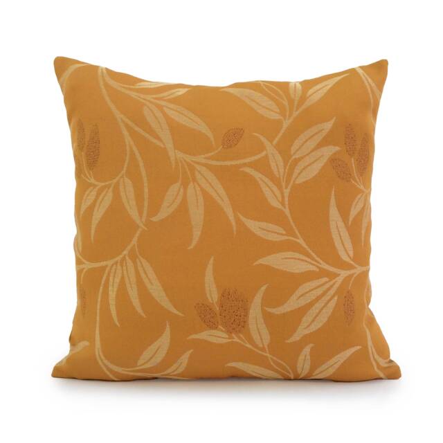 Ochre Pillow, Throw Pillow Cover, Decorative Cushion Pillowcase, Accent Toss Cotton Blend, Floral Cover - image 1