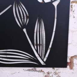 Yuveta Metal Black Wall Art Poppy Design - thumbnail 3