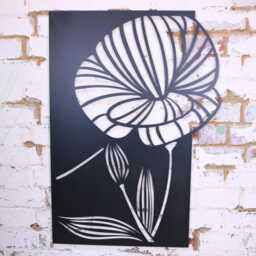 Yuveta Metal Black Wall Art Poppy Design