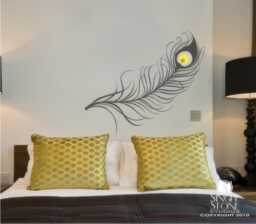 Peacock Feather Wall Decal - Vinyl Art Stickers Custom Home Decor