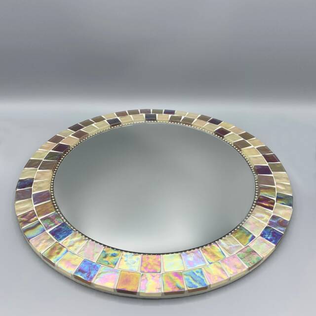 Mosaic Mirror - Hand Made Mirror, Round Glass Mosaic - Available On Order - image 1