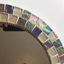 Mosaic Mirror - Hand Made Mirror, Round Glass Mosaic - Available On Order - thumbnail 3