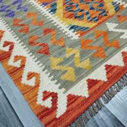 Tribal Runner Rug, Handmade Artisan Afghan Turkish Scandinavian Navajo Bohemian Flatweave Wool Kilim Rug 297x83 cm - thumbnail 3