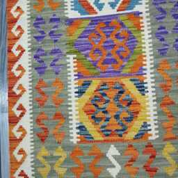 Tribal Runner Rug, Handmade Artisan Afghan Turkish Scandinavian Navajo Bohemian Flatweave Wool Kilim Rug 297x83 cm - thumbnail 2